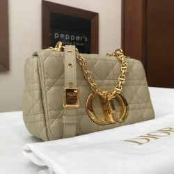 Dior Caro Bag Rope Beige Supple Cannage Calfskin