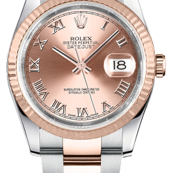Datejust 36 Pink Roman Numeral Oyster Bracelet Watch 116231