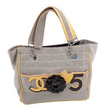Grey Camellia CC No.5 Tote Shoulder Bag