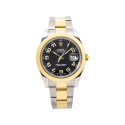 Rolex Datejust II 116333 Arabic Black 18k Gold Mens 41mm