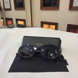 black Celine Triomphe oval-frame acetate sunglasses