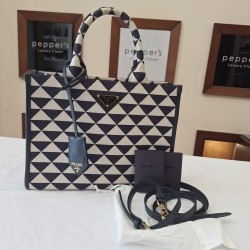 Prada Symbole Embroidered Fabric Mini Bag