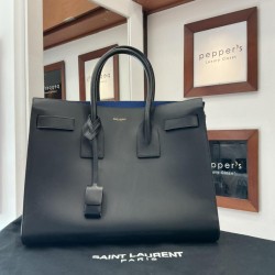 Ysl black tote bag interior blue