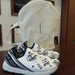 Dolce & Gabbana Sorrento graffiti-print slip-on sneakers size 23