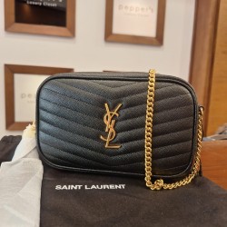 Saint Laurent Lou Camera Bag in quilted black leather with gold-tone hardware - NEW