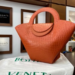 orange Bottega Veneta "Doll" top-handle tote bag